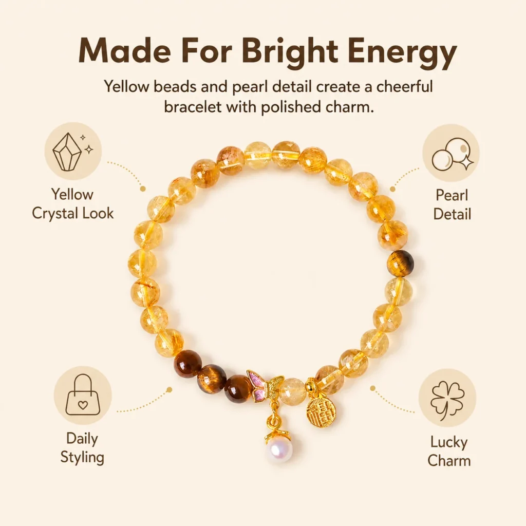 Yellow Tower Crystal Pearl Bracelet 3 yellow tower crystal pearl bracelet feature image